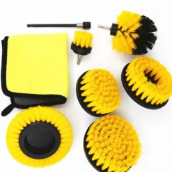 Skurborstar till borrmaskin/skruvdragare Gul 8 delar