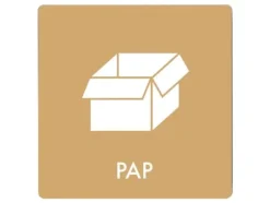Skylt avfallspiktogram PAP 12x12 cm, aluminium, brun/vit