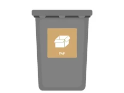 Skylt avfallspiktogram PAP 12x12 cm, aluminium, brun/vit