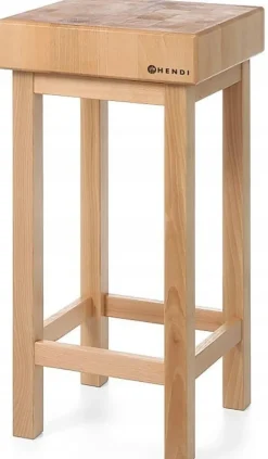 Slaktblock i trä med bas 40x40x85 cm Hendi