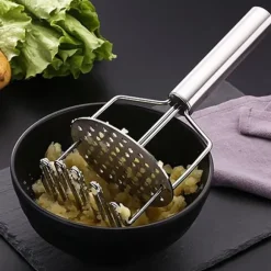Slitstark rostfritt stål dubbellager kökspotatisstöt - lätt potatismos