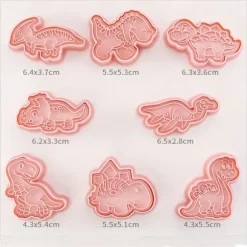 Små Kakformar av Plast - Dinosaurier - 8 st