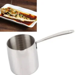 Smörvärmare i rostfritt stål med snabb värmeledning, tre lager, smörvärmare och noggranna skalor, 900 ml