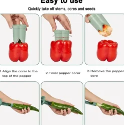 Snabb paprikautkärnare - Enkelt att urkärna och urkärna paprikor - Uppgradera kökshjälpen