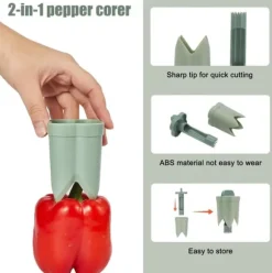 Snabb paprikautkärnare - Enkelt att urkärna och urkärna paprikor - Uppgradera kökshjälpen