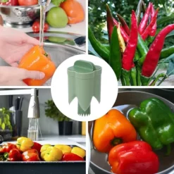 Snabb paprikautkärnare - Enkelt att urkärna och urkärna paprikor - Uppgradera kökshjälpen