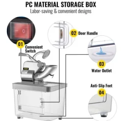 Snömaskin 47x36x85 cm Silver, rostfritt stål
