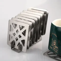 Snygg underläggshållare i rostfritt stål för moderna hem Model 1