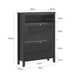 SoBuy Skoskåp med 2 fack Hallmöbel med förvaring FSR152-SCH