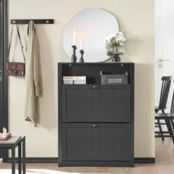 SoBuy Skoskåp med 2 fack, skoförvaring, FSR87-SCH