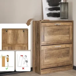 SoBuy Skoskåp med 3 fack Skohylla Hallmöbel med förvaring FSR137-L-F