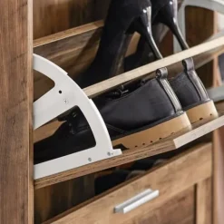 SoBuy Skoskåp med 3 fack Skohylla Hallmöbel med förvaring FSR137-L-F