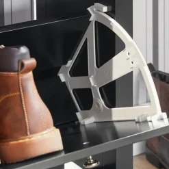 SoBuy Smalt skoskåp med 2 dörrar – 80X25X108cm | Hallförvaring | Svart FSR89-SCH