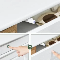 SoBuy Smalt skoskåp med 3 dörrar –53x24x119cm | För 12 par skor | Hallförvaring | Vit FSR94-WG