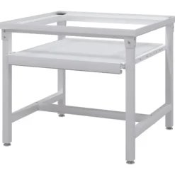 Sockel för tvättmaskin med utdragbar hylla vit