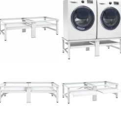 Sockel för tvättmaskin med utdragbar hylla vit - Förhöjningssockel - Förhöjningssocklar - Home & Living