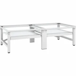 Sockel för tvättmaskin med utdragbar hylla vit - Förhöjningssockel - Förhöjningssocklar - Home & Living