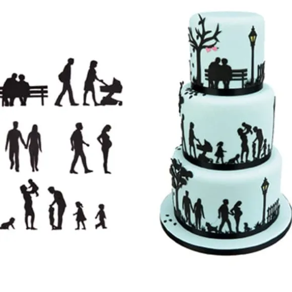 Sockerpastaskärare FAMILJ SILHUETT RODZINA formar