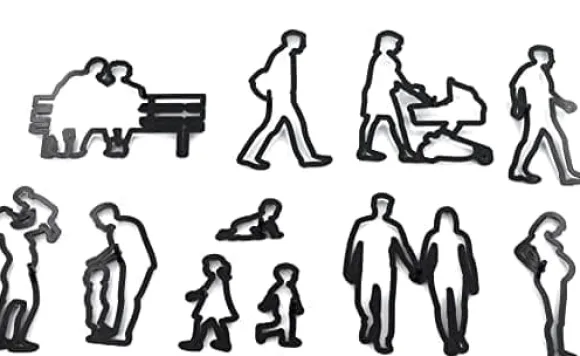 Sockerpastaskärare FAMILJ SILHUETT RODZINA formar