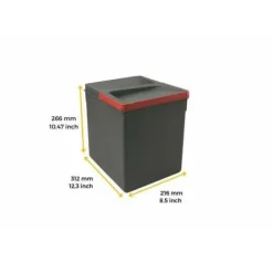 Sop 8198123 för kökslåda Återvinningsplast grå antracit Emuca