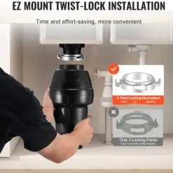 Sophantering 3/4 HP, Kontinuerlig Matavfallshantering, 3930 RPM, EZ Connect-funktion