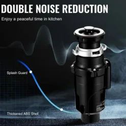 Sophantering 1/2 HP, kontinuerlig matavfallshantering, EZ Connect, effektiv hushållslösning, enkel installation, hållbar avfallshantering