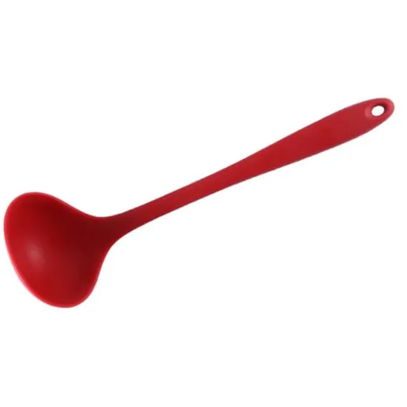 Soppslev Serveringssked Silikon 11,2 tum Bekvämt grepp Värmebeständigt köksredskap för middag Hem Röd