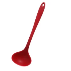 Soppslev Serveringssked Silikon 11,2 tum Bekvämt grepp Värmebeständigt köksredskap för middag Hem Röd