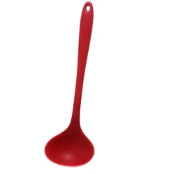 Soppslev Serveringssked Silikon 11,2 tum Bekvämt grepp Värmebeständigt köksredskap för middag Hem Röd