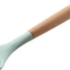 Soppslev Serveringssked Silikon Bekvämt Grepp Värmebeständigt Köksredskap med Trähandtag för Hushåll
