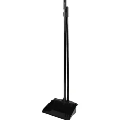 Sopskyffel och borste med skaft svart