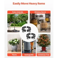 Soptunnedolly, 38x38x11 cm, Svart, Justerbar rullvagn