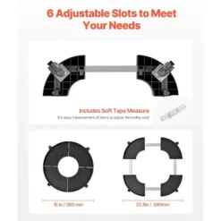 Soptunnedolly, 38x38x11 cm, Svart, Justerbar rullvagn
