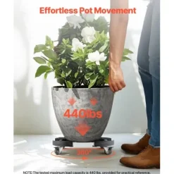 Soptunnedolly, 38x38x11 cm, Svart, Justerbar rullvagn