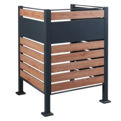 Soptunnesskydd Uusikaupunki 120x91x91 cm trämönster [en.casa]