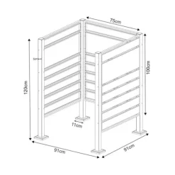 Soptunnesskydd Uusikaupunki 120x91x91 cm trämönster [en.casa]