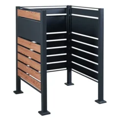 Soptunnesskydd Uusikaupunki 120x91x91 cm trämönster [en.casa]