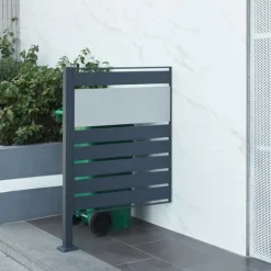 Soptunnesskydd Uusikaupunki 120x83x11 cm silver [en.casa]