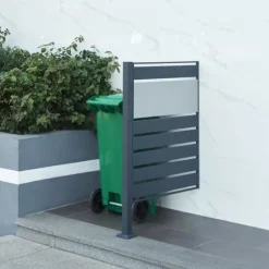 Soptunnesskydd Uusikaupunki 120x83x11 cm silver [en.casa]