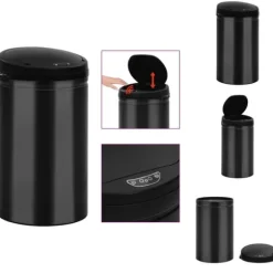 Soptunnor & papperskorgar - Living Soptunna med automatisk sensor 40 L kolstål svart