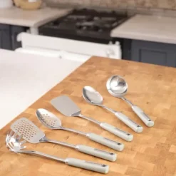 Spatel med skåror i rostfritt stål med soft-touch-handtag Laura Ashley - Salvia blad av Pendeford