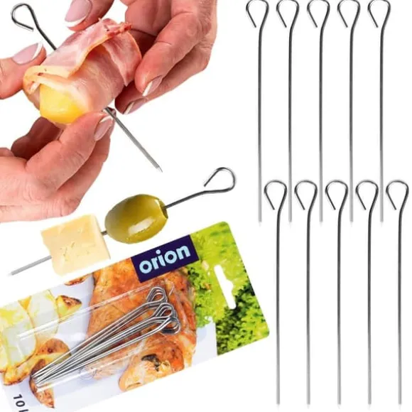 Spett för rullader, kött, stål, 10 cm, 10 st.