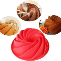 Spiral Bakform Sockerkaksform Silikonform Tårtform Lila/Röd
