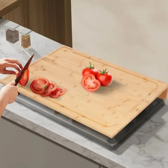 Spishäll Täckplatta - Skärbräda - Bambu - Rektangulär - 75 × 54 × 10 cm - Lila