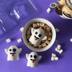 Spökformad 3D Chokladform - 3-delad Silikonform för Halloween Pralinform