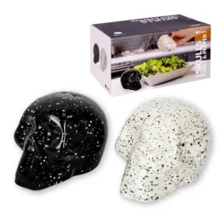 Spricka salt- och pepparkar “Calaveras”, 7 cm x H 6,5 cm, vit/svart