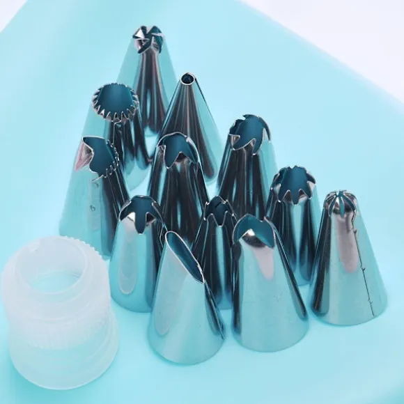 Spritspåse med 12-pack Tyllar för Bakning och Dekoration Blå