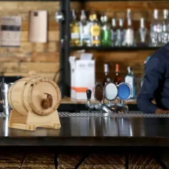 Spritudispenser, Träfat, 23x16x25,5 cm, Natur