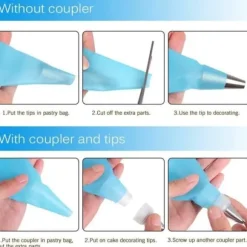 Spritzpåsar - Nifogo - 100 Engångspåsar - 2 Silikonpåsar - Livsmedelsplast