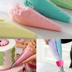 Spritzpåsar - Nifogo - 100 Engångspåsar - 2 Silikonpåsar - Livsmedelsplast